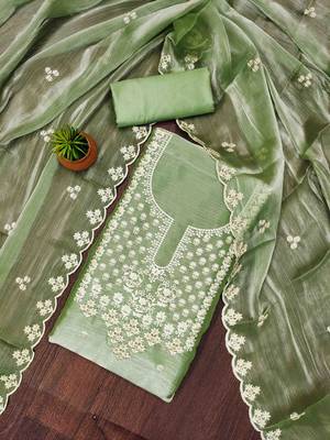 pista barbaric silk embroidered work unstitched dress material 1