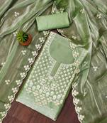 pista barbaric silk embroidered work unstitched dress material