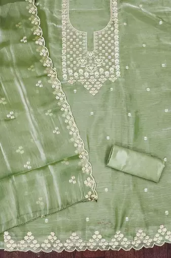 pista barbaric silk embroidered work unstitched dress material