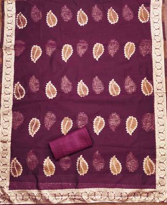 wine shimmer jacquard woven design work unstitched dress material 4