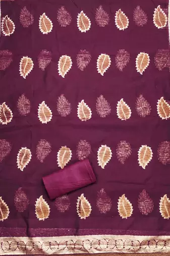 wine shimmer jacquard woven design work unstitched dress material