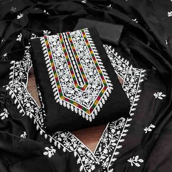 black modal hand work unstitched dress material 2