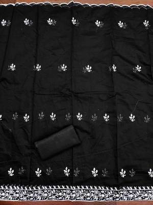 black modal hand work unstitched dress material 4