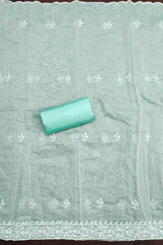 mint modal hand work unstitched dress material