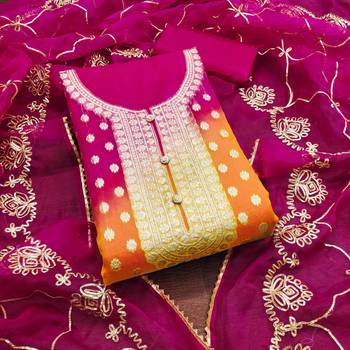 rani organza jcquard wowen design work unstitched dress material 2