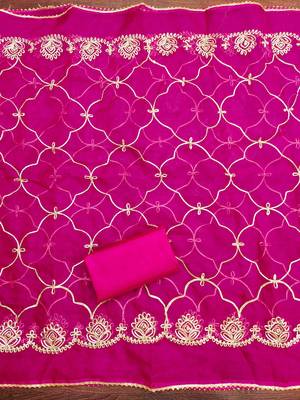 rani organza jcquard wowen design work unstitched dress material 4