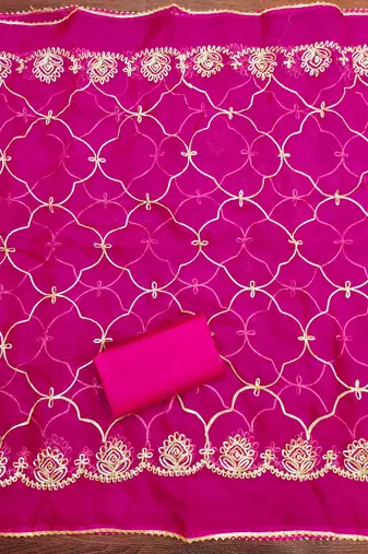 rani organza jcquard wowen design work unstitched dress material
