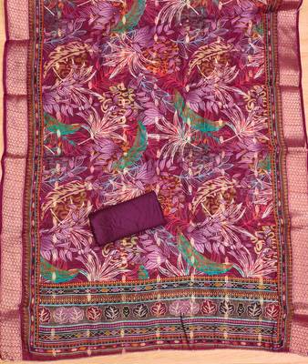 wine premium cotton embroidered work unstitched dress material 4