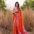 Orange and Pink art Banarasi Silk Saree With Blouse Piece.