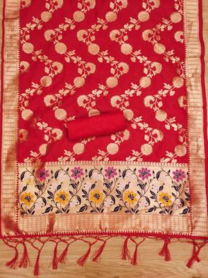 Pure zari soft banarasi silk 3pc dress material 2