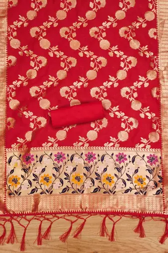 Pure zari soft banarasi silk 3pc dress material
