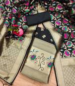 Pure zari soft banarasi silk 3pc dress material