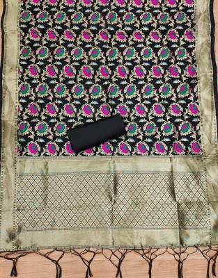 Pure zari soft banarasi silk 3pc dress material 2