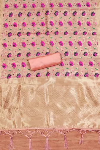 Pure zari soft banarasi silk 3pc dress material