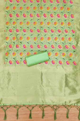 Pure zari soft banarasi silk 3pc dress material