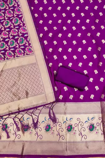 Pure zari soft banarasi silk 3pc dress material