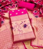Pure zari soft banarasi silk 3pc dress material