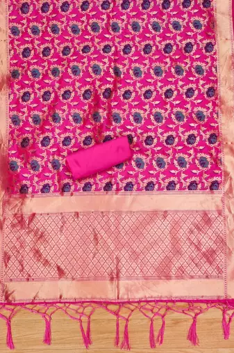 Pure zari soft banarasi silk 3pc dress material