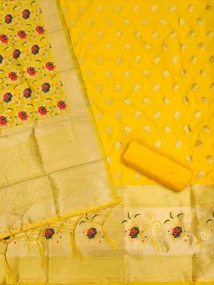 Pure zari soft banarasi silk 3pc dress material 2
