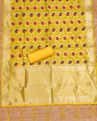 Pure zari soft banarasi silk 3pc dress material 4