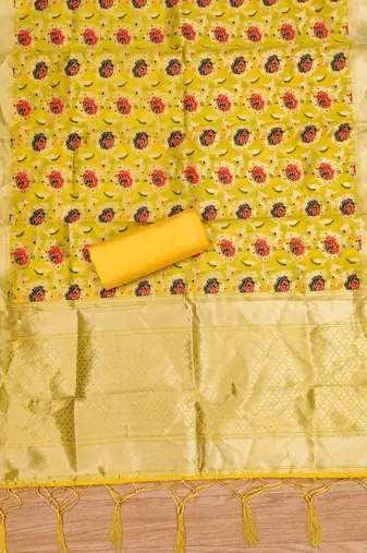 Pure zari soft banarasi silk 3pc dress material