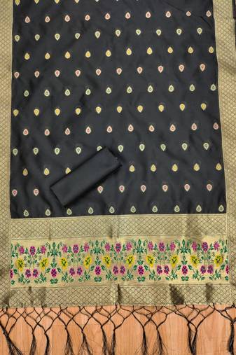 Pure zari soft banarasi silk 3pc dress material