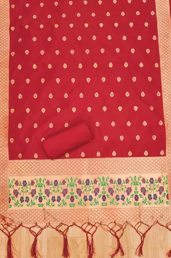 Pure zari soft banarasi silk 3pc dress material