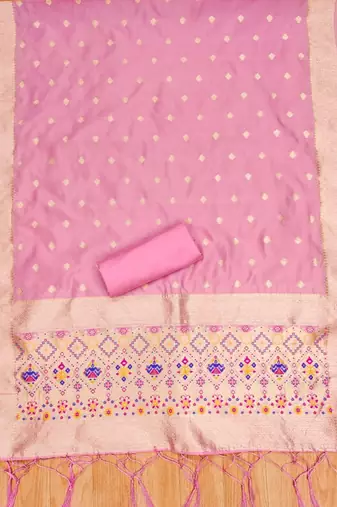 Pure zari soft banarasi silk 3pc dress material