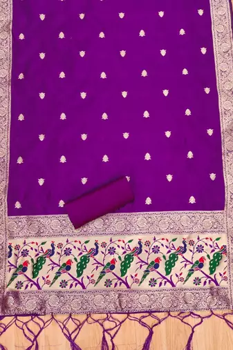 Pure zari soft banarasi silk 3pc dress material
