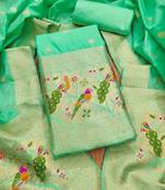 Pure zari soft banarasi silk 3pc dress material