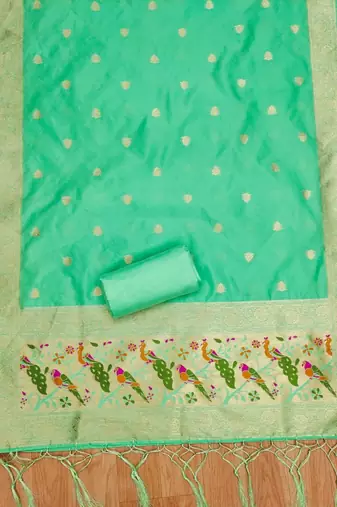 Pure zari soft banarasi silk 3pc dress material