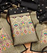 Pure zari soft banarasi silk 3pc dress material