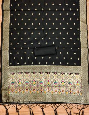 Pure zari soft banarasi silk 3pc dress material 2