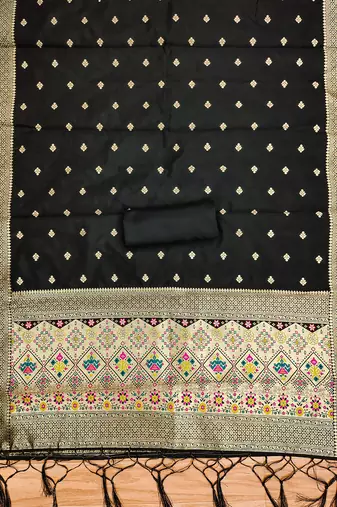 Pure zari soft banarasi silk 3pc dress material