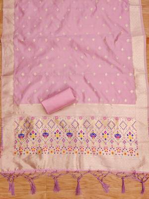 Pure zari soft banarasi silk 3pc dress material 2