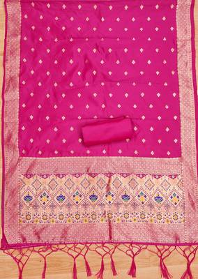 Pure zari soft banarasi silk 3pc dress material 2