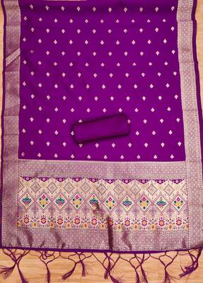 Pure zari soft banarasi silk 3pc dress material 2