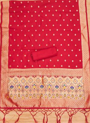 Pure zari soft banarasi silk 3pc dress material 2