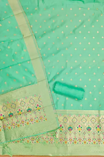 Pure zari soft banarasi silk 3pc dress material
