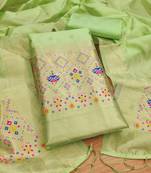 Pure zari soft banarasi silk 3pc dress material