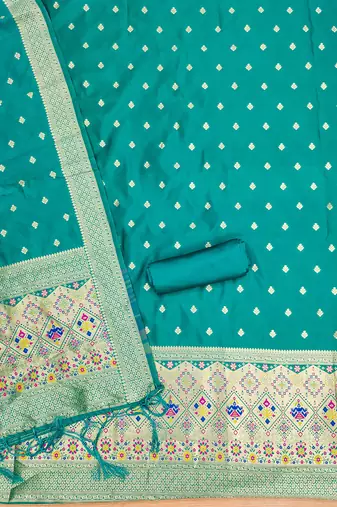 Pure zari soft banarasi silk 3pc dress material