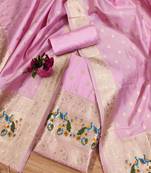 Pure zari soft banarasi silk 3pc dress material