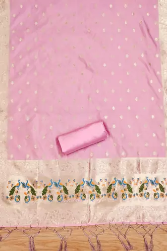 Pure zari soft banarasi silk 3pc dress material