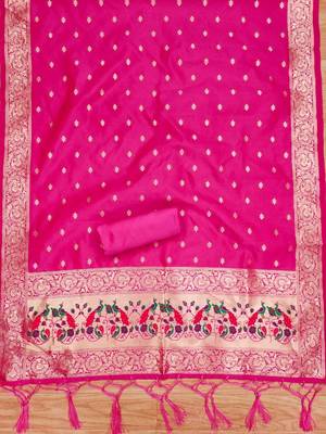 Pure zari soft banarasi silk 3pc dress material 3