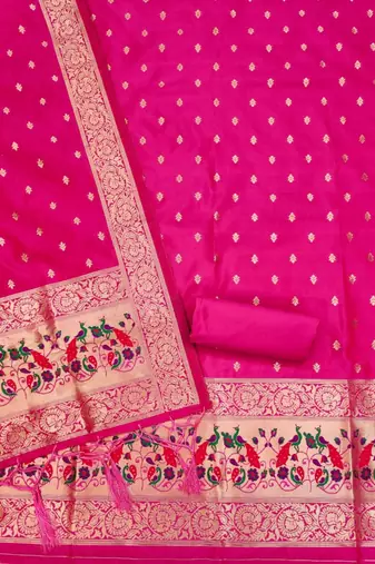 Pure zari soft banarasi silk 3pc dress material