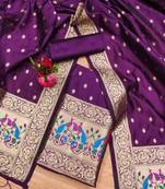 Pure zari soft banarasi silk 3pc dress material