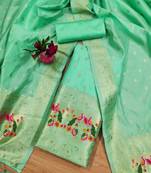 Pure zari soft banarasi silk 3pc dress material