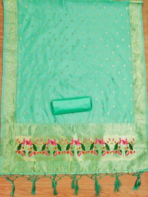 Pure zari soft banarasi silk 3pc dress material 3
