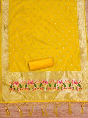 Pure zari soft banarasi silk 3pc dress material 4