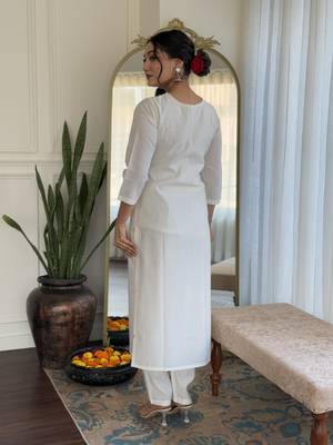 Women's Roman Silk Embroidered Straight Kurta Pant and Dupatta Set 2